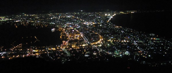 Vue nocturne de Hakodate