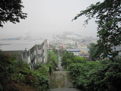 Vue du port de Otaru depuis une montagne